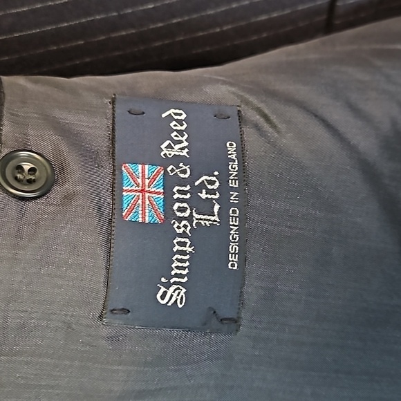 Simpson & Reed Mens Wool Pinstripe Suit Size 44 Jacket 39 Pants - Picture 3 of 6